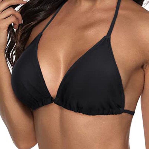 Tempt Me Black Triangle Bikini Top - Picture 2 of 8